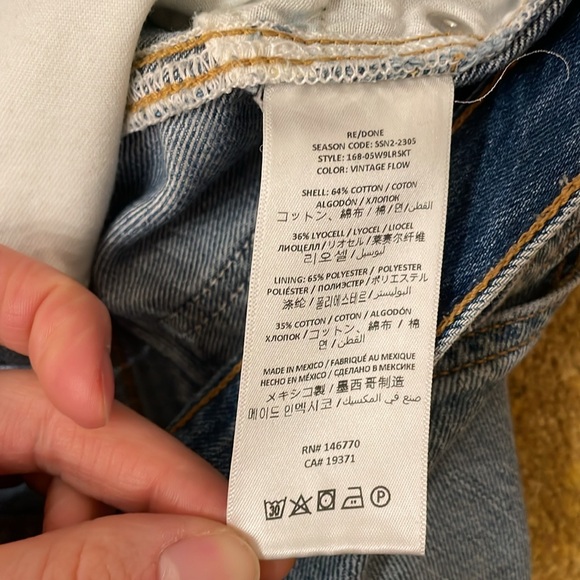 RE/DONE Mid-Rise Midi Denim Skirt 🩵 Size 26 | Color: Vintage Flow - Picture 9 of 10